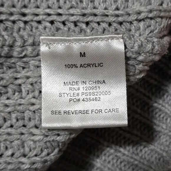 Pink Rose Lightweight Gray Sweater w/ Yellow Pink & Navy Stripes Size  Medium - Picture 5 of 5